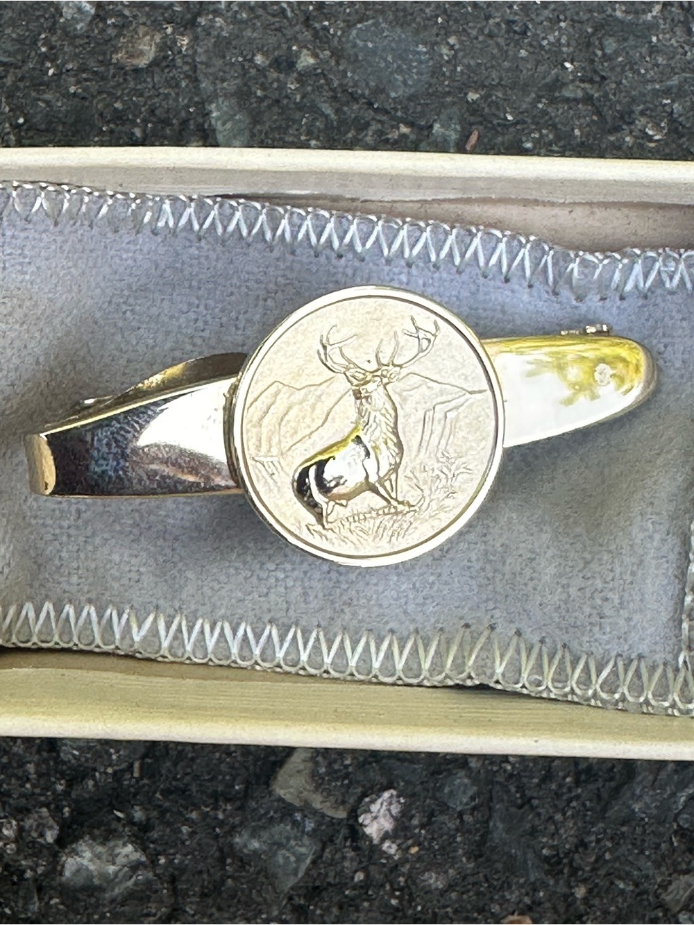 Vintage stag tie clip